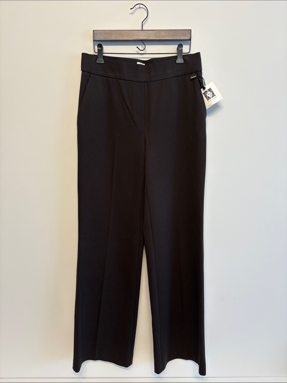 Anne Klein espresso brown straight pant sz s small new